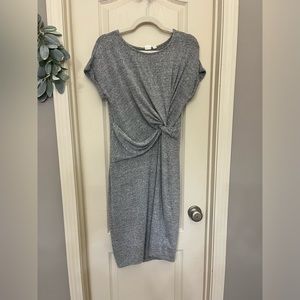 Gap Gray Faux Wrap Midi Dress